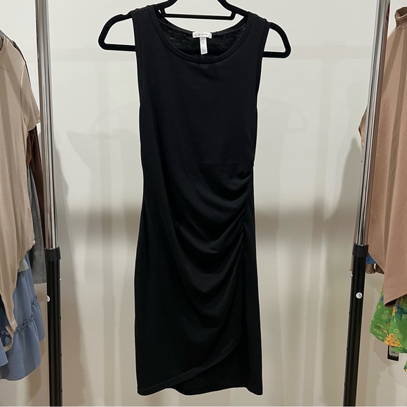 Leith Dresses & Skirts - Leith Black Sleeveless Ruched Midi Dress